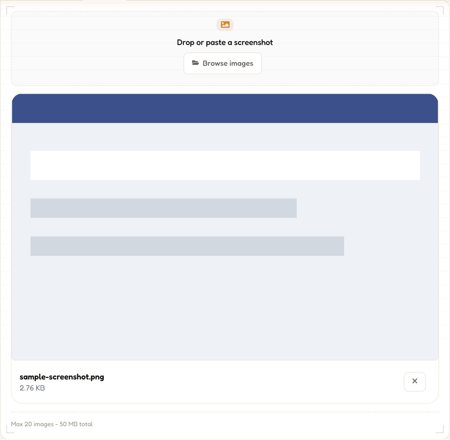 Screenshot: an image pasted and ready to encrypt on SecretScreen
