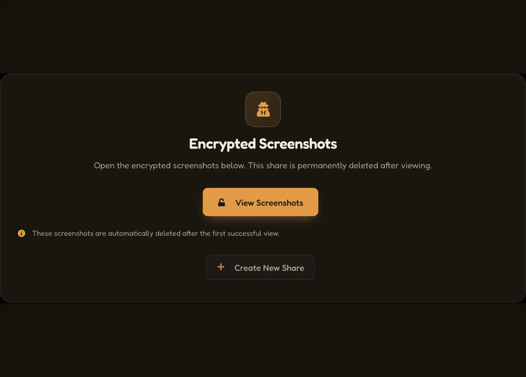 Screenshot: the screenshot is gone after being viewed