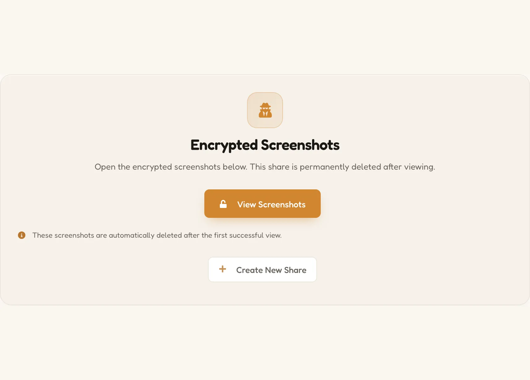 Screenshot: the screenshot is gone after being viewed